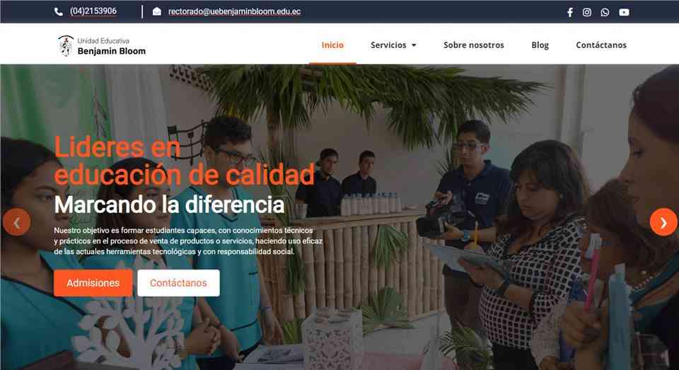 Vista previa de sitio para escuela